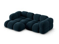 Coltar stanga 3 locuri, Loretto, Cosmopolitan Design, 250x147x68 cm, catifea, albastru petrol inchis