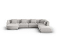 Coltar panoramic dreapta 6 locuri, Tulum, Cosmopolitan Design, 330x255x70 cm, tesatura chenille, gri deschis