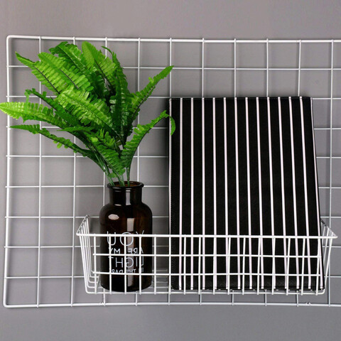 Decoratiune de perete, wr014, metal, dimensiune: 38 x 13 x 16 cm, alb