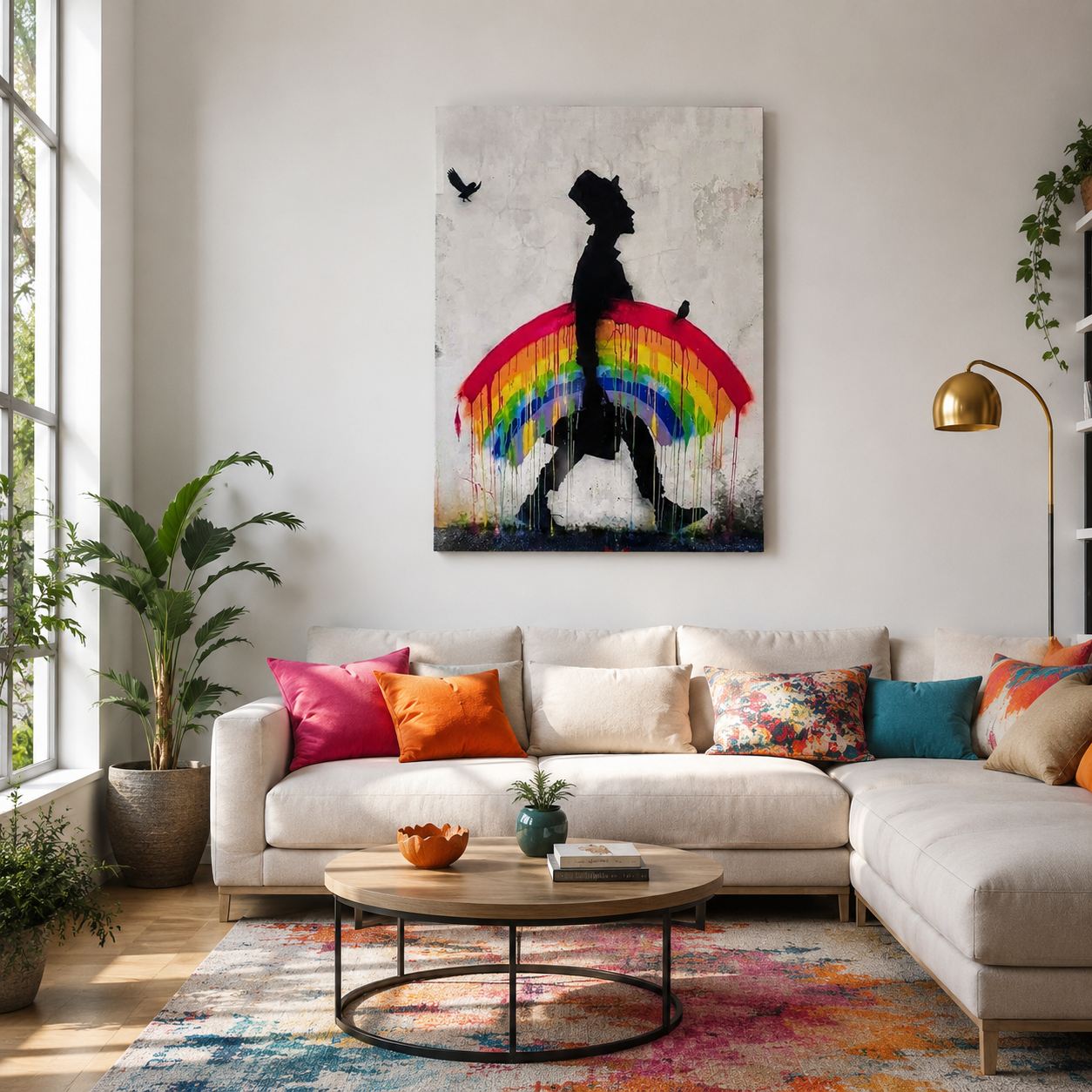 Tablou decorativ, KNV12063, Canvas, Cadru: 100% lemn (grosime: 3 cm), Multicolor