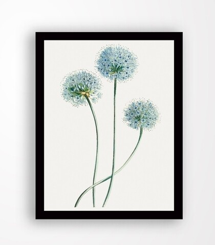 Tablou decorativ blue flower, tablo center, 24x29 cm, mdf, multicolor