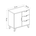 Dulap, Inarch, Valencia 3+1, 72x76x40 cm, PAL, Alb