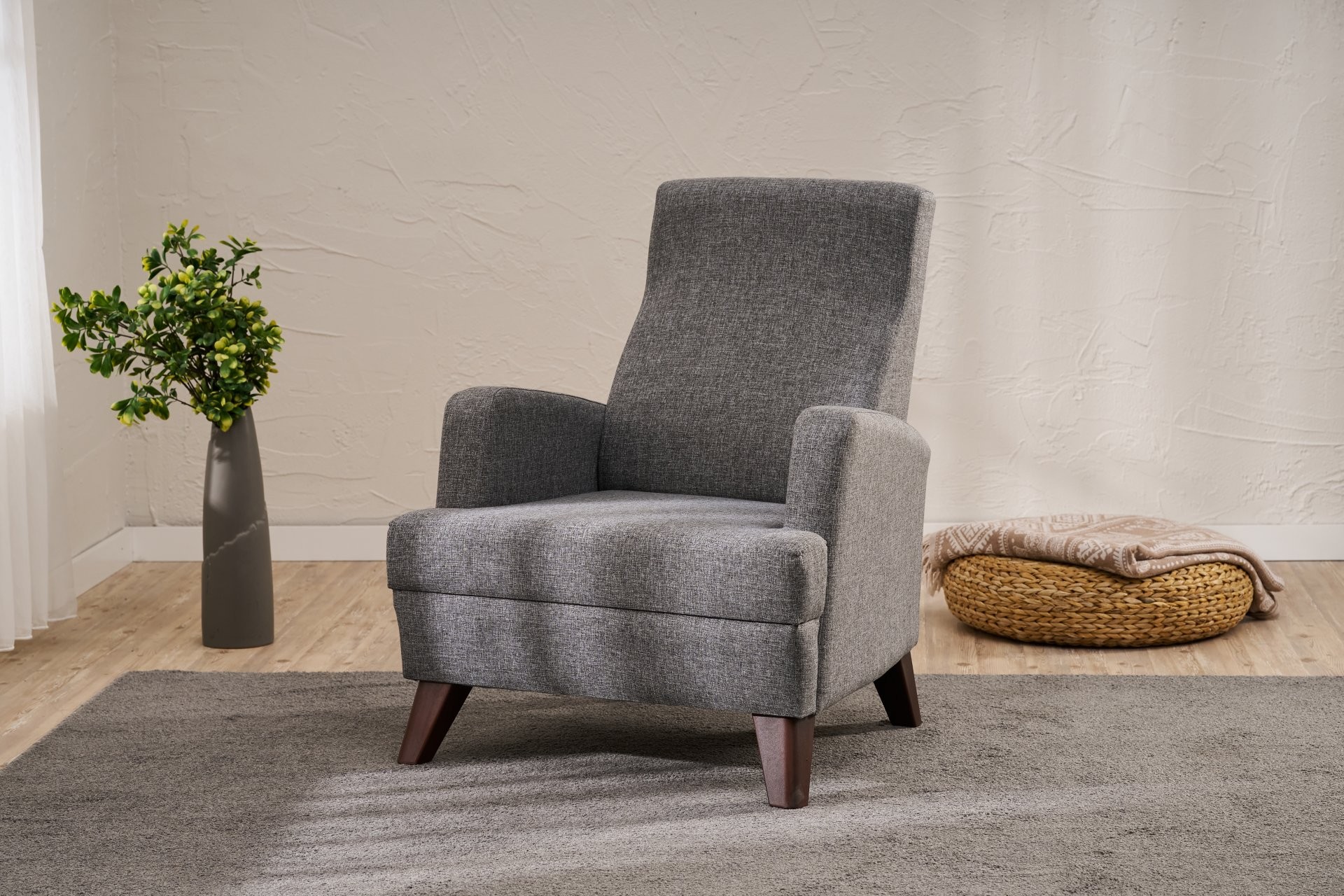 Fotoliu, Atelier del Sofa, 825BLC5241, Lemn, Gri