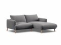 Coltar dreapta 3 locuri, Naomi, Micadoni Home, 200x170x75 cm, catifea, gri
