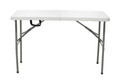 Masa pliabila pentru picnic si gradina Rodeo, Pakoworld, 122x60x74 cm, polietilena HDPE/metal, alb/gri