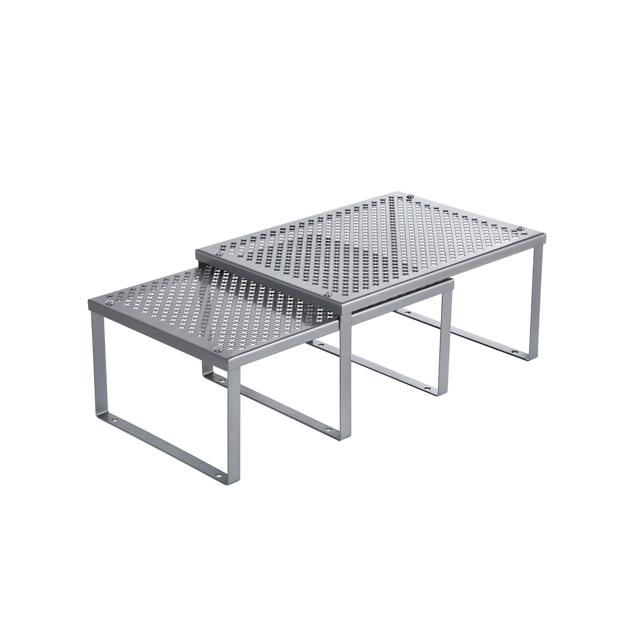 Raft bucatarie 2 niveluri, Songmics, organizator condimente, 32x22.9x15.4 cm, metal, argintiu - imagine 6