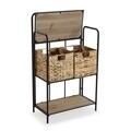 Organizator pentru baie cu rafturi si cosuri Versa, 60x32x104 cm, MDF/metal