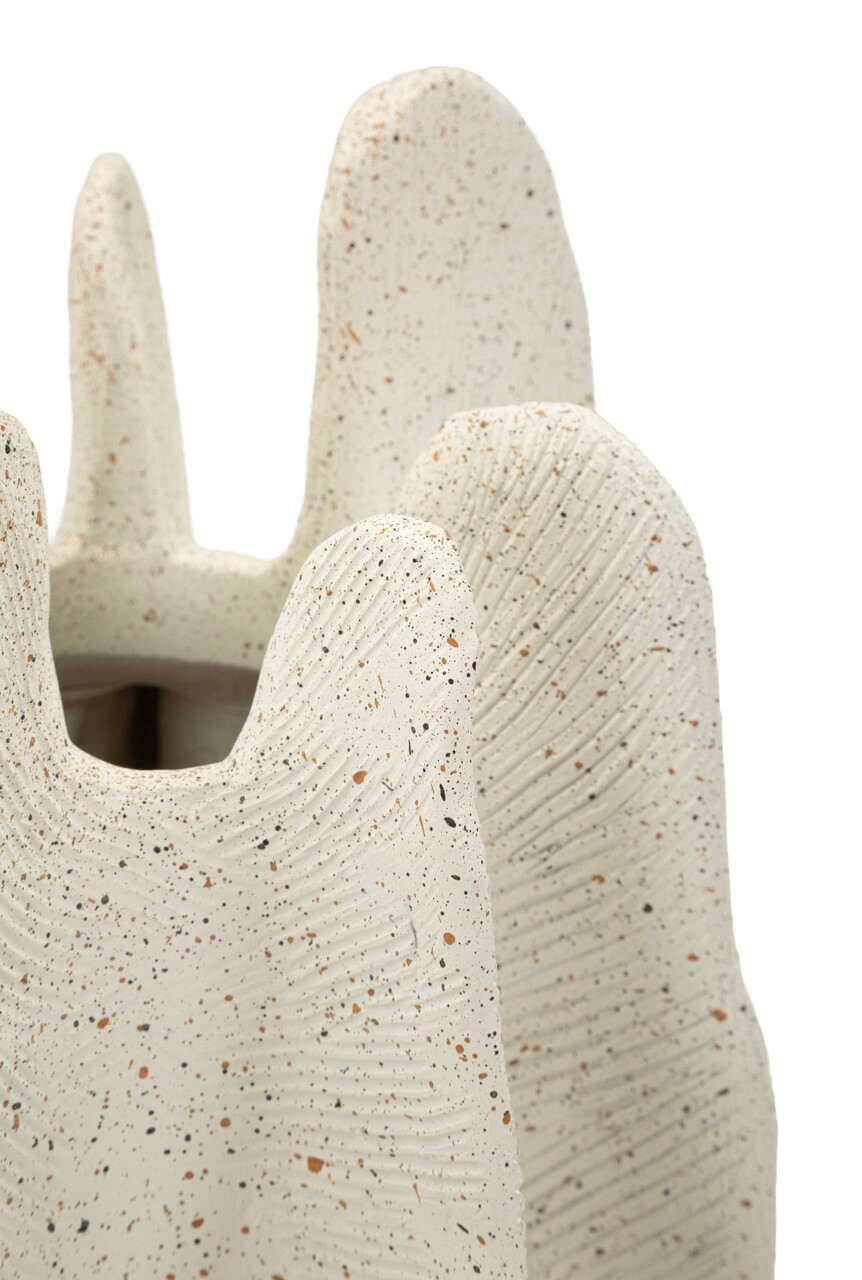 Vaza decorativa, Mauro Ferretti, Ester, 23x50 cm, polirasina, alb decolorat - imagine 3
