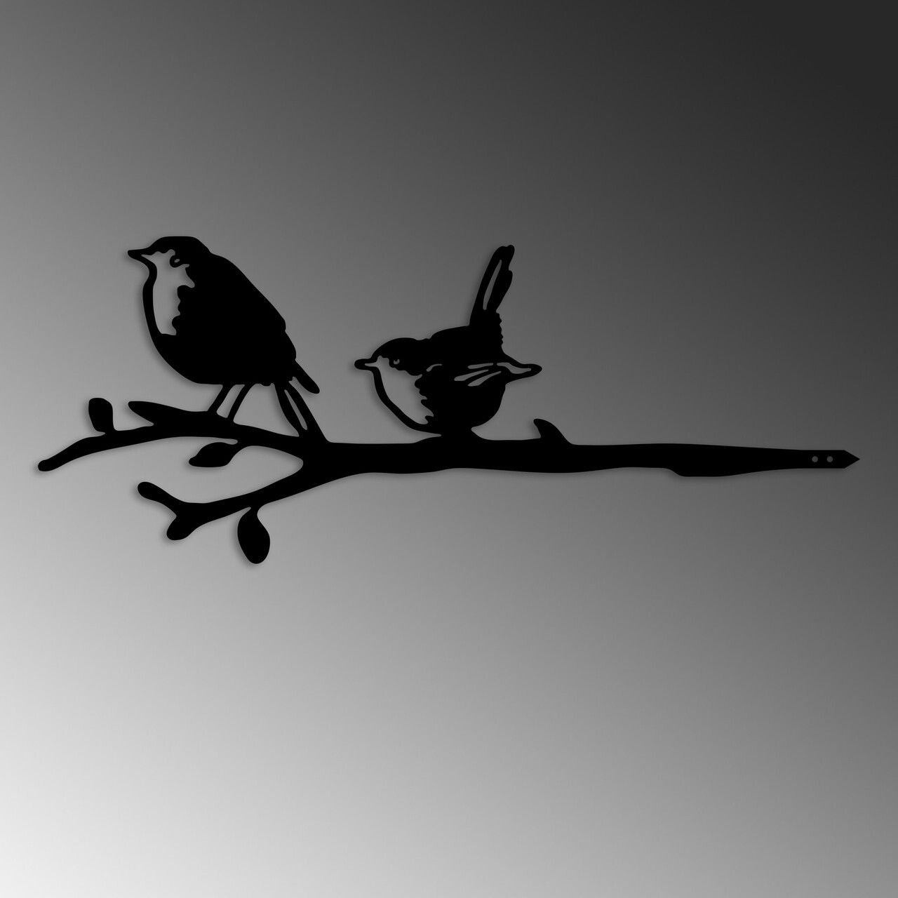 Obiect decorativ de grădină, Bird On The Branch 03, 55x22 cm, Negru - view 5