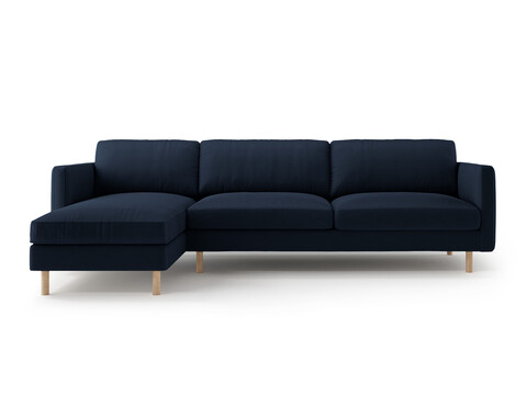 Coltar stanga 4 locuri, Eden, Micadoni, 286x150x90 cm, catifea, albastru inchis