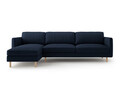 Coltar stanga 4 locuri, Eden, Micadoni, 286x150x90 cm, catifea, albastru inchis