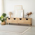 Comoda TV, Neostill, Four Seasons, 180x50x35 cm, Cadru: PAL MELAMINAT 100%., Stejar