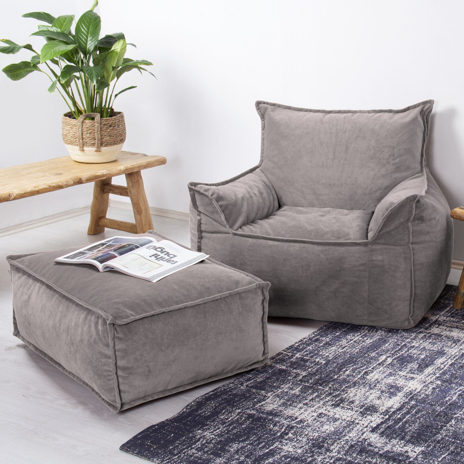 Fotoliu, Atelier del Sofa, 363SLD1147, Textil, Gri deschis