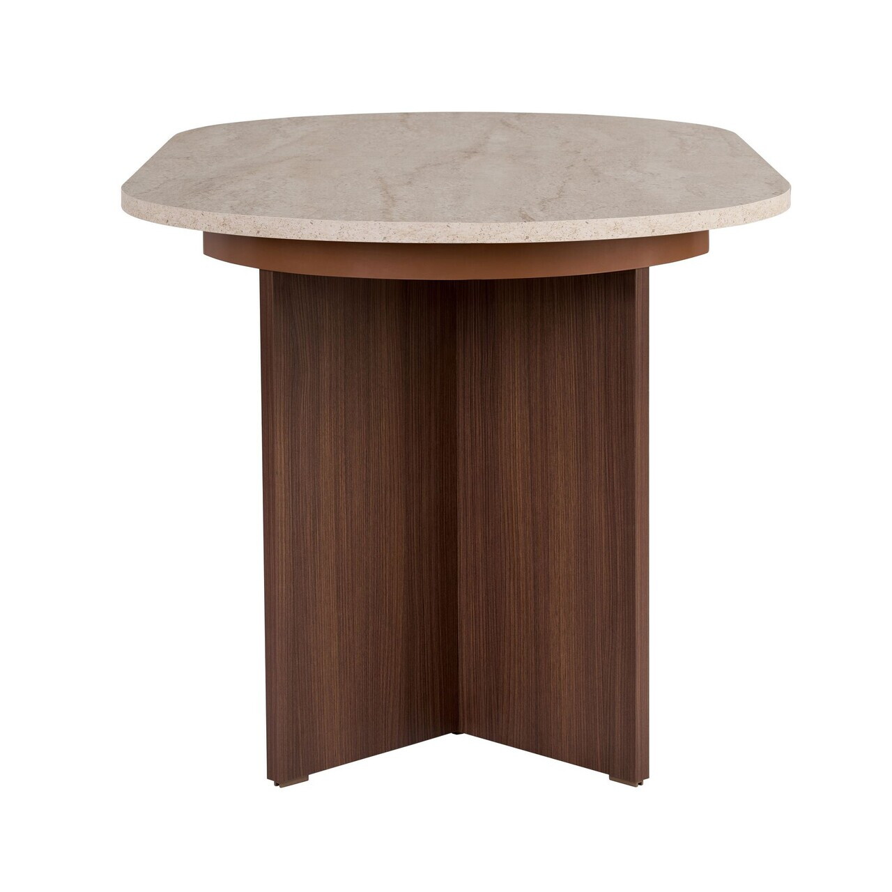 Masa extensibila, Nordure, Sorell, 160x75x90 cm, PAL, Travertin / Nuc Milano — imaginea 7