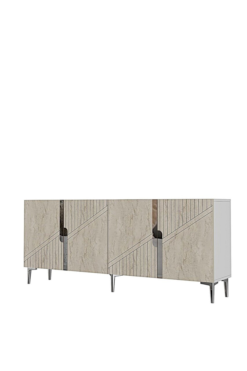 Consola, Hanah Home, Evva 150, 125x75x32 cm, Alb / Argintiu — imaginea 5