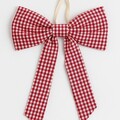Ornament de ușă, Door Bow-10, 35x45x4 cm, Material: 80% BUMBAC/20% POLIESTER, Rosu/Alb