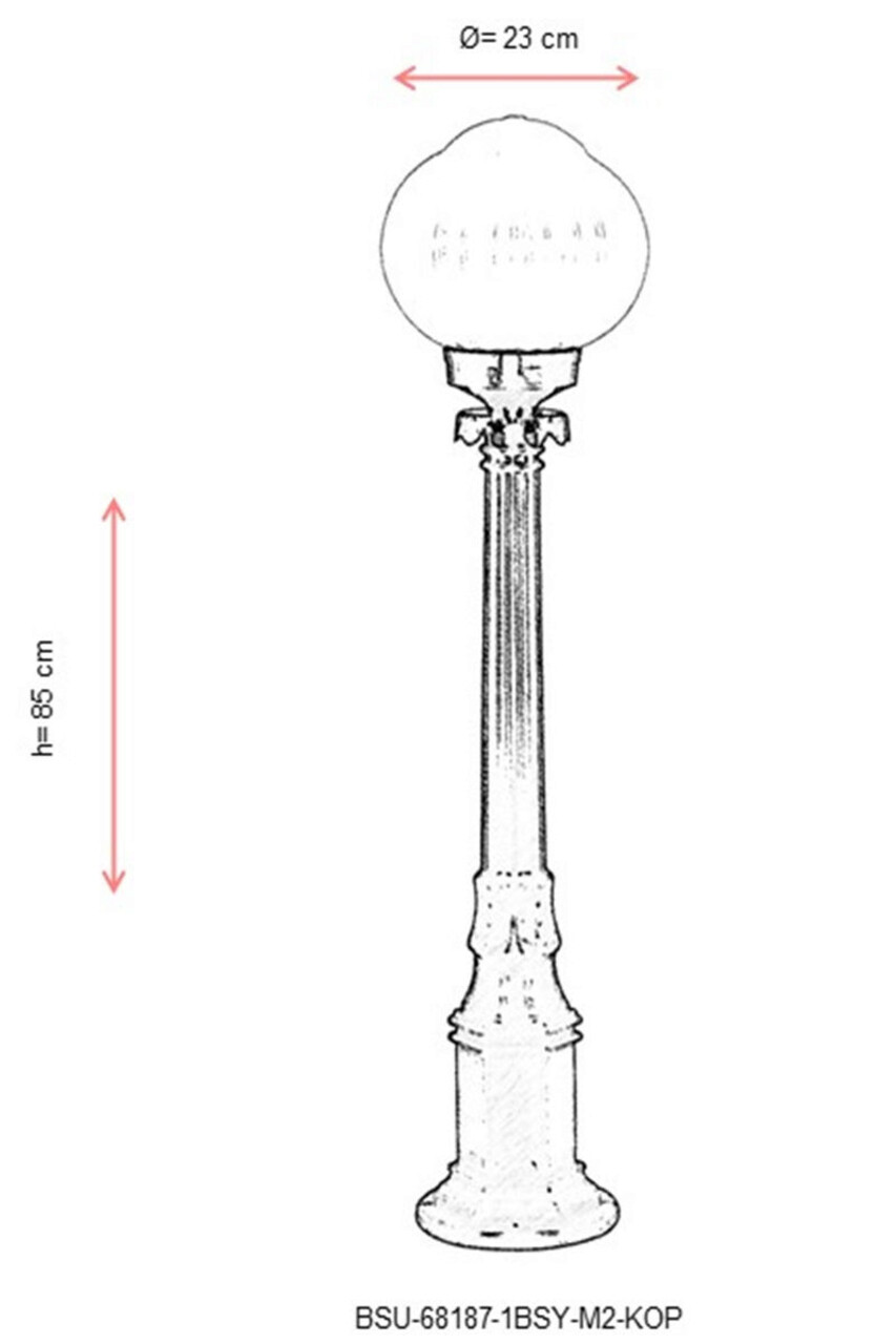 Lampadar de exterior, Avonni, 685AVN1247, Plastic ABS, Alb/Negru