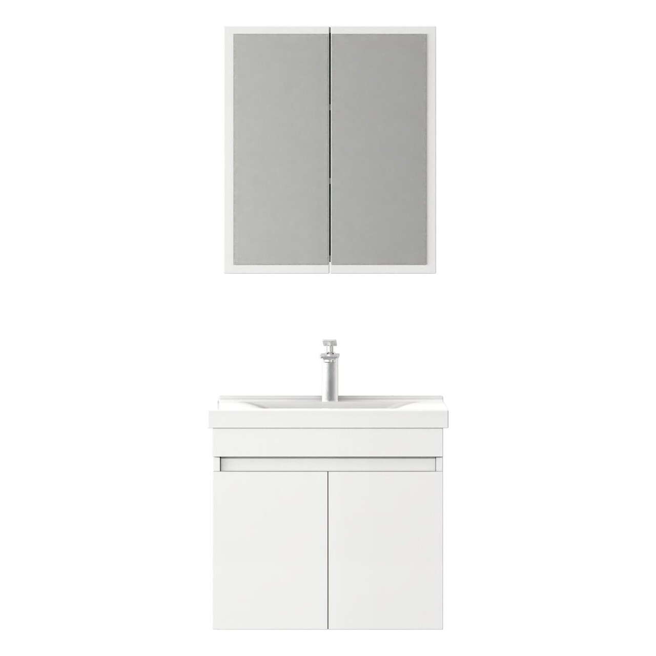 Set mobilier de baie (2 piese), Hanah Home, Foresta 65, Alb mat - view 5