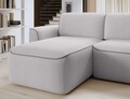 Coltar stanga 4 locuri ELTAP, Ume, 287x190x88 cm, lemn/poliester, gri deschis/gri