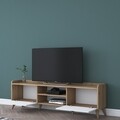 Comoda TV, Wren, AA101 - 2556, 180 x 55 x 35 cm, pal melaminat, alb/nuc
