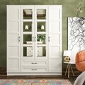 Dulap pentru haine, Rabi, Rb-051, 140x180x52 cm, Alb mat