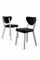 Set scaune 4 piese, Charlotte, Arfe, Alb/Negru