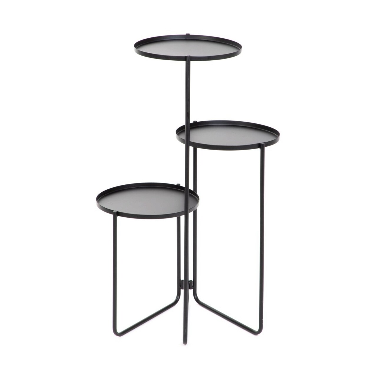 Suport pentru 3 ghivece Roh, Homla, 25x48/70 cm, metal, negru - imagine 2