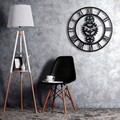 Ceas de perete, Gear, Metal, Dimensiune: 50 x 50 cm, Negru