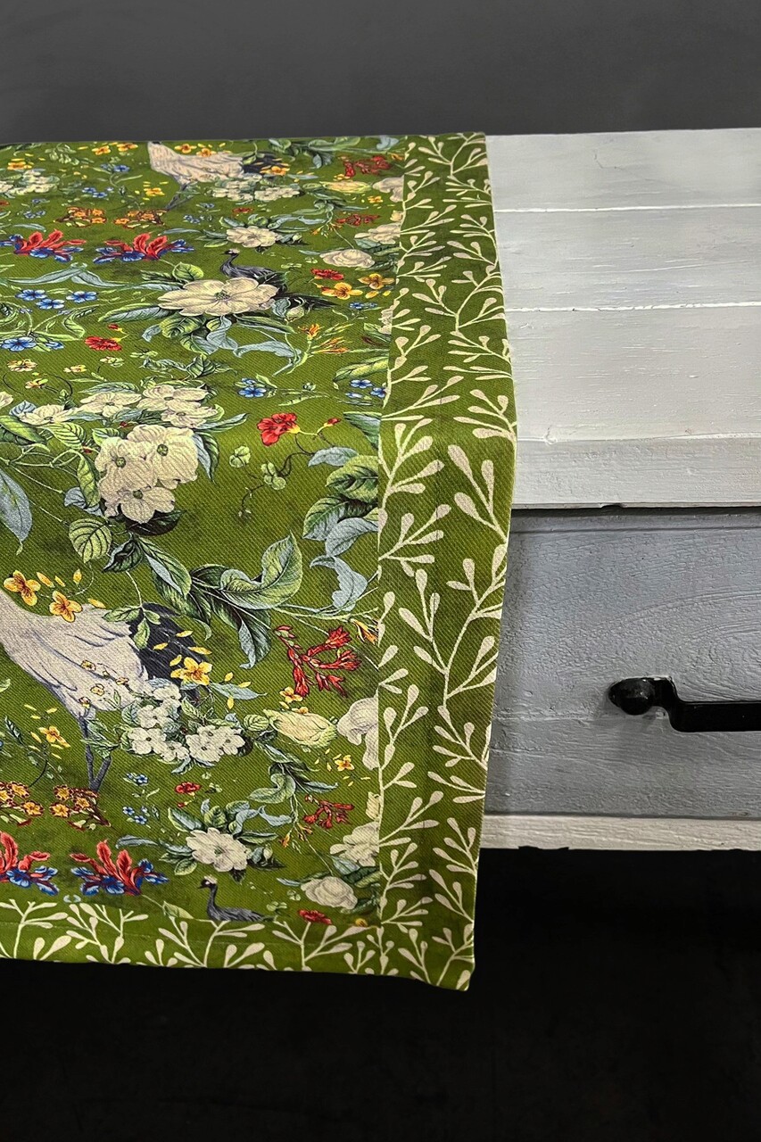 Traversa de masa, SX - Kitchen, 626SRT1144, Poliester , Dimensiune: 45 x 150 cm (1 bucată), Verde