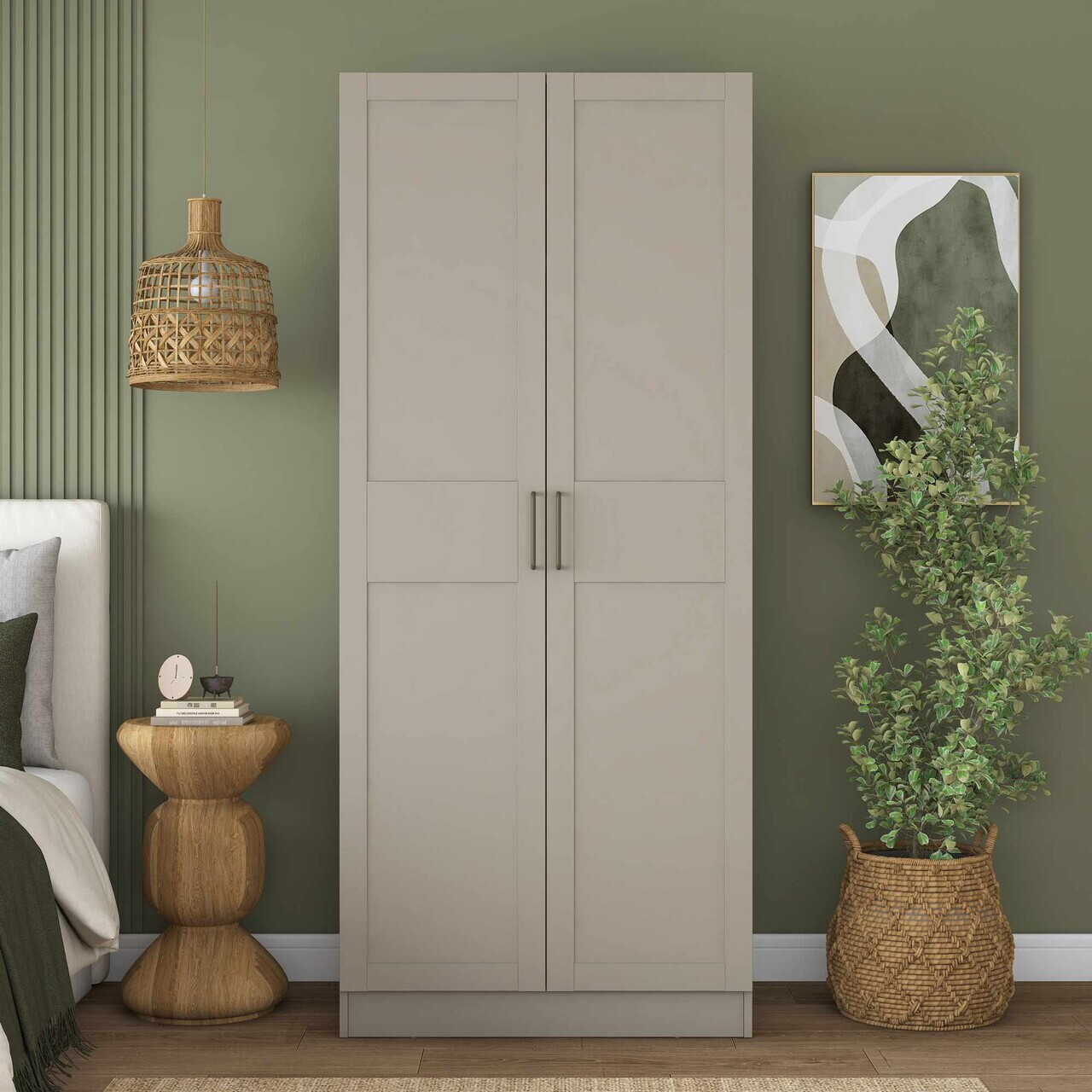 Dulap pentru haine, Hanah Home, BA287, 90x210x57.5 cm, Gresie — imaginea 3