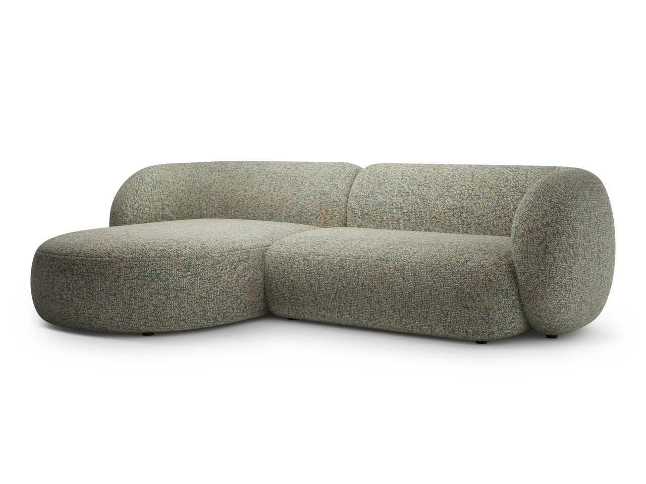 Coltar stanga 3 locuri, Kate, Micadoni, 285x176x76 cm, tesatura structurata, verde muschi melanj - 1 | YEO