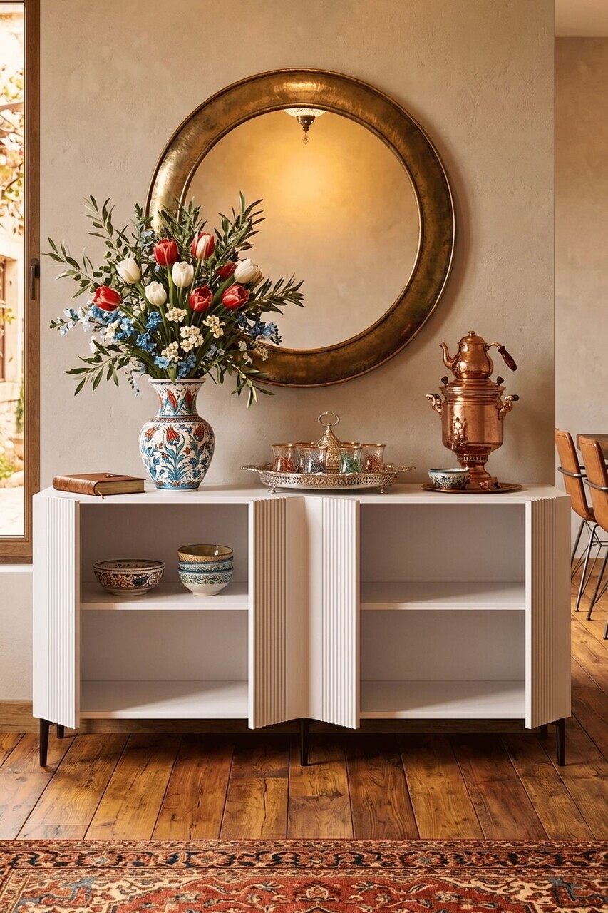Consola, Hanah Home, Corsa 180, 180x75x32 cm, Alb — imaginea 3
