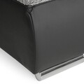 Coltar extensibil cu sezlong interschimbabil, Oliver, 332 x 207/171 x 88/71 cm, piele ecologica/stofa, negru/gri