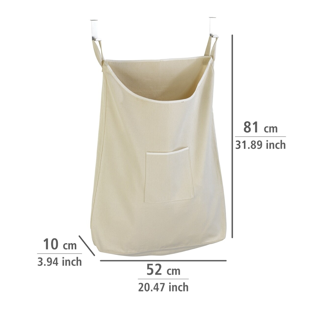 Cos de rufe cu agatare pe usa, Wenko, Canguro Beige, 65 L, 10 x 81 x 52 cm, bumbac, bej - 1 | YEO