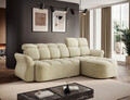 Coltar extensibil dreapta 3 locuri ELTAP, Beneth, 301x185x115 cm, lemn/poliester, bej deschis