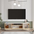 Comoda TV, Yardley, LV4 - WK, 140 x 39.5 x 35.5 cm, pal melaminat, stejar/alb
