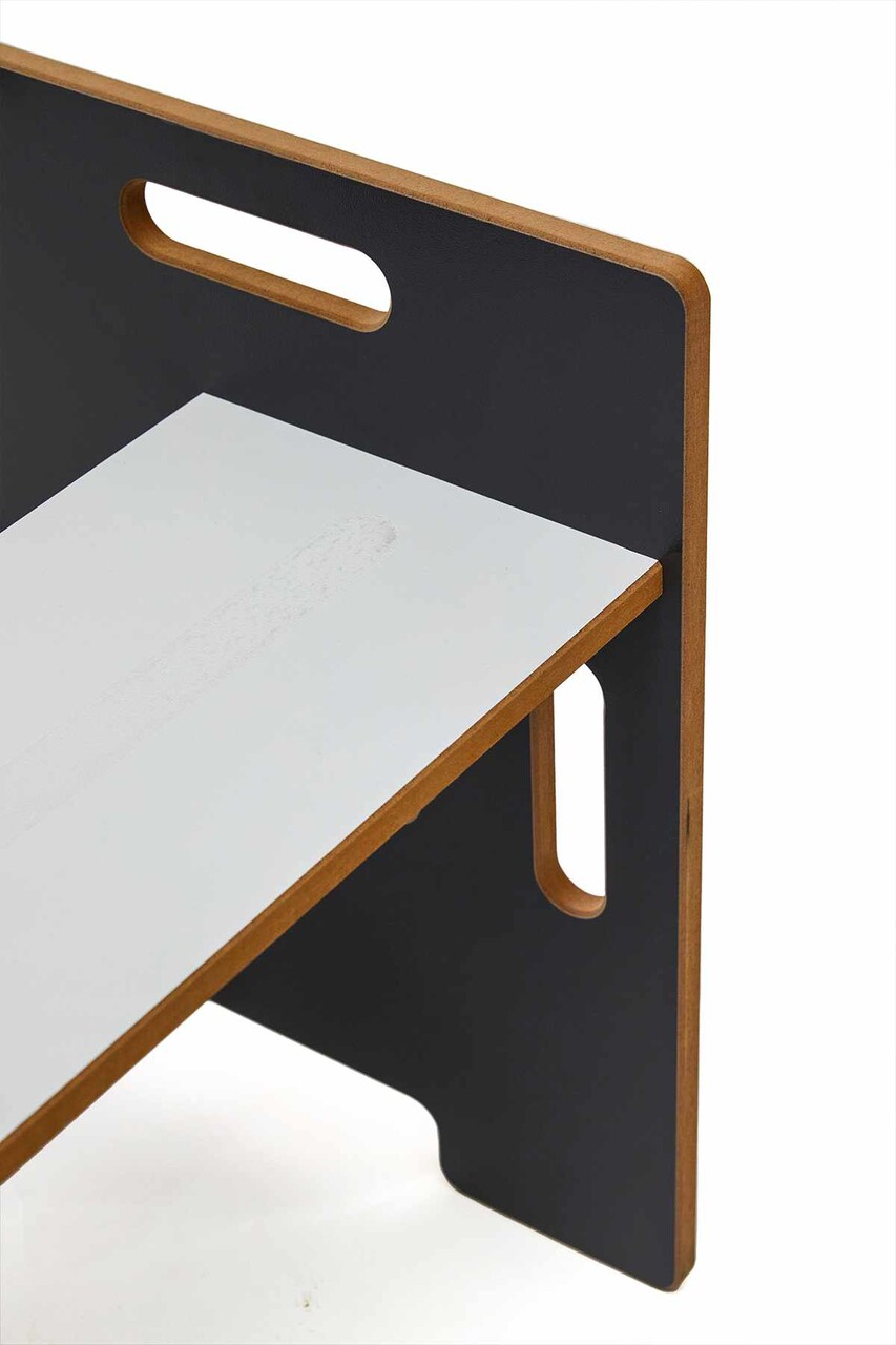 Scaun pentru copii, Hanah Home, Step Stool, 34x39x39 cm, Antracit/Alb - view 6