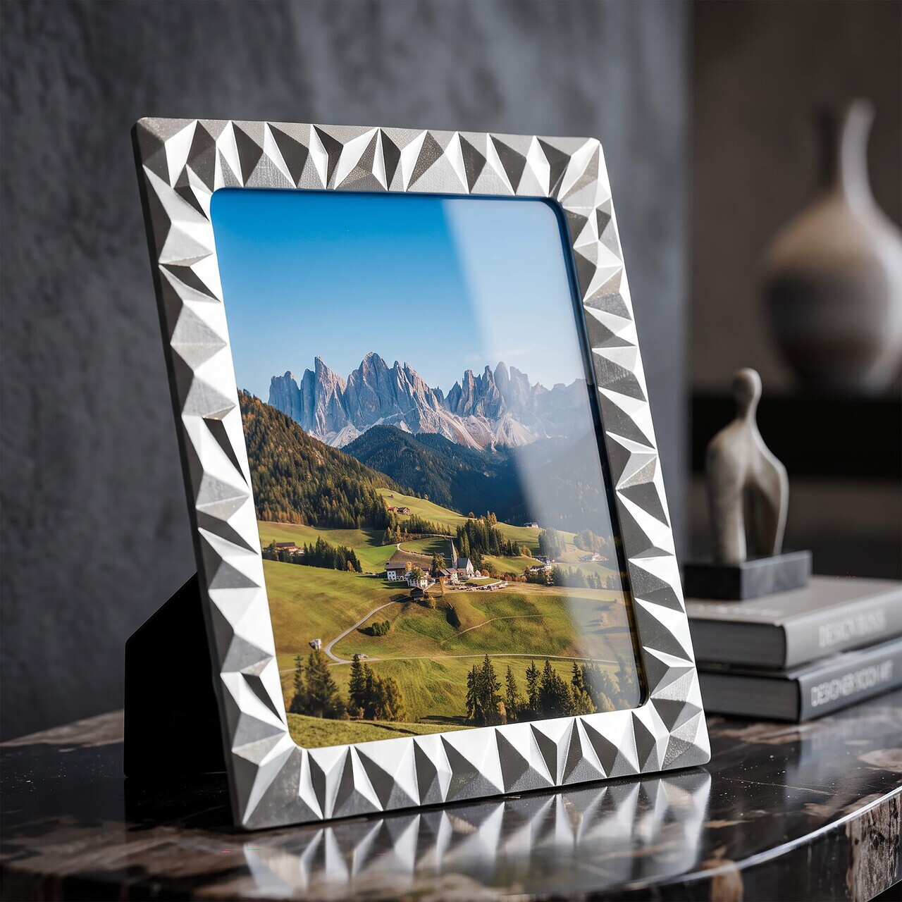 Rama foto, Embossed Diamonds, Mauro Ferretti, polirasina, 20x25 cm, argintiu