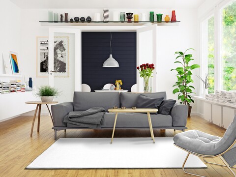Covor, Liso 04 White, 80 x 150 cm, 100% poliester, alb