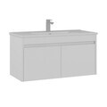 Dulap de baie cu chiuvetă, Hanah Home, Side 100 v3, Alb mat