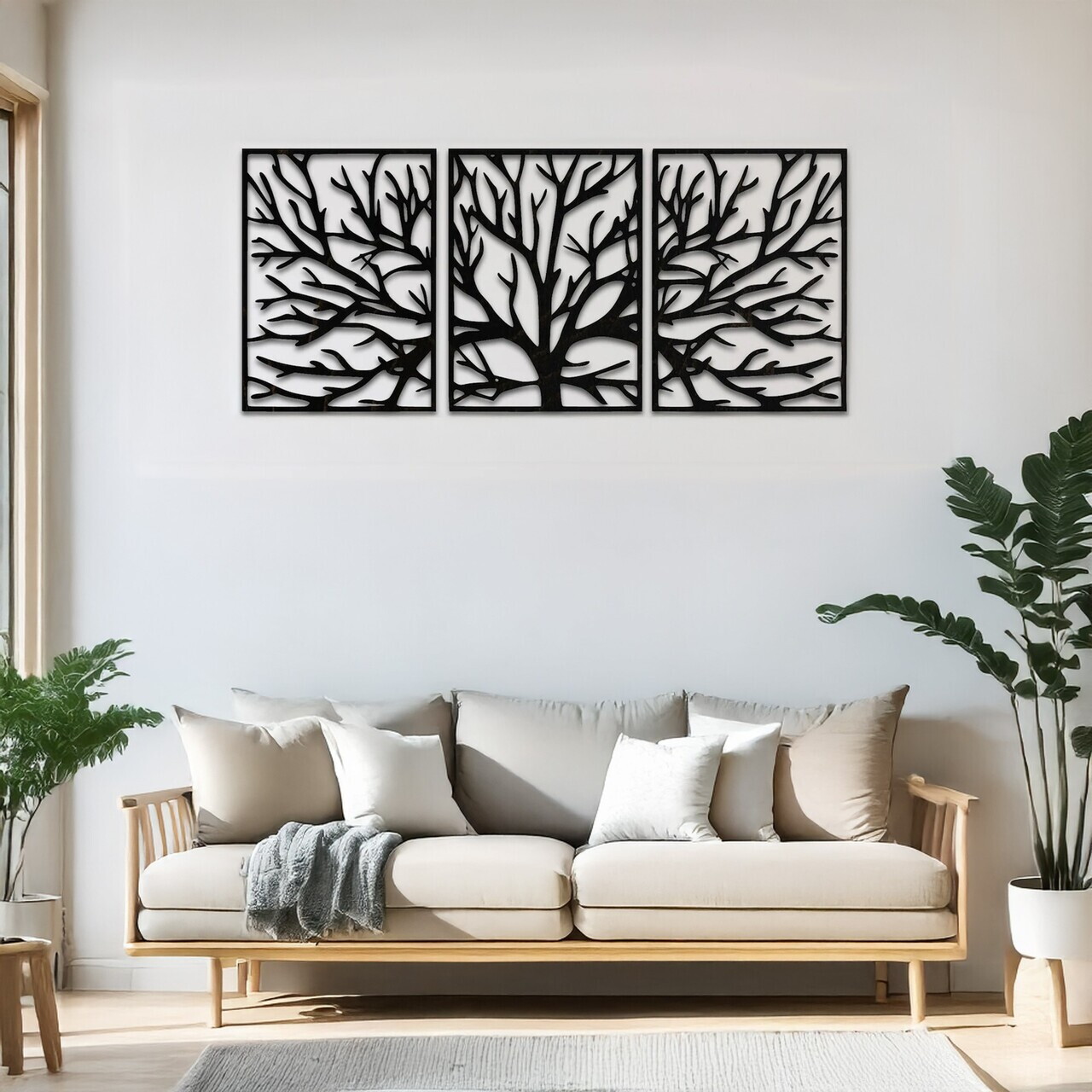 Set de accesorii decorative de perete din metal, DCV-1108-MT, Dimensiune: 37 x 50 cm (3 bucăți), Negru — imaginea 3