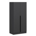 Dulap pentru haine, Minerva, Kale Plus Membrane Anthracite, 90x210x52 cm, PAL, Antracit