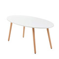 Masuta de cafea Travesa, Homla, 110x60x45 cm, lemn/MDF, alb/natur