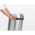 Cos de gunoi cu soft touch, Brabantia, Matt, 60 L, 40x40x71 cm, otel, negru mat/argintiu