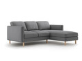 Coltar dreapta 3 locuri, Eden, Micadoni, 223x150x90 cm, catifea, gri