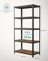 Raft modulat pentru depozitare, Songmics, max 750 kg, 120x60x200 cm, MDF/otel, negru/maro