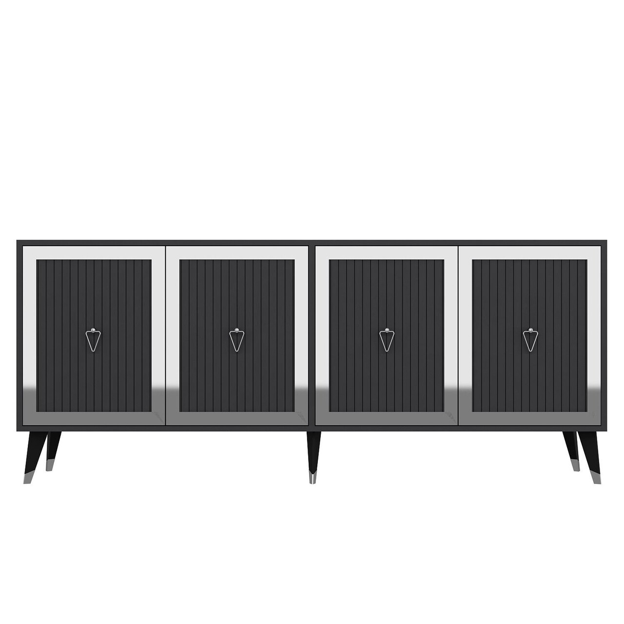 Consola, Hanah Home, Benner, 180x78.6x35 cm, PAL , Antracit / Argintiu - view 3