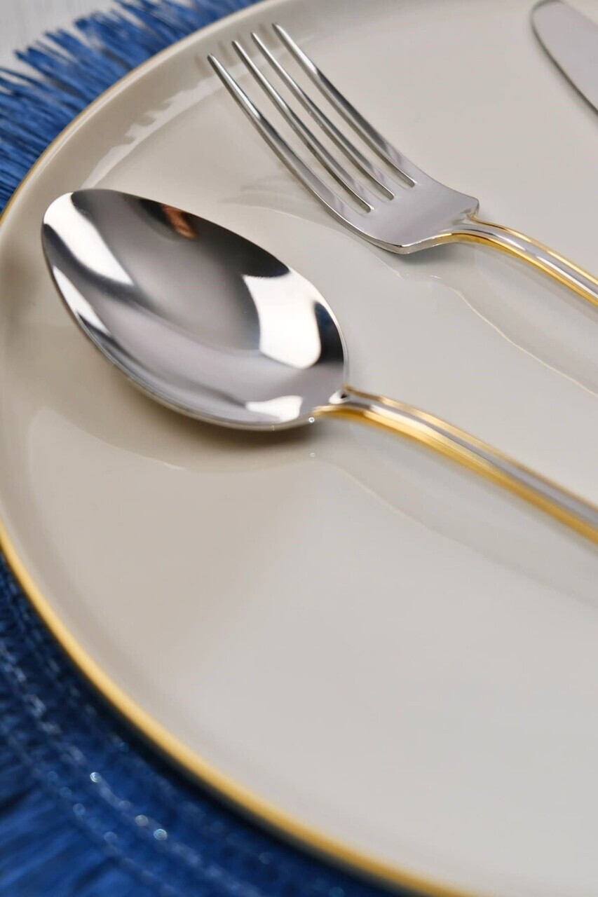 Set tacamuri, Hermia, 311MBL1709, Inox, Furculiță de masă: 17,2 x 3 cm (6 bucăți), Auriu - view 3