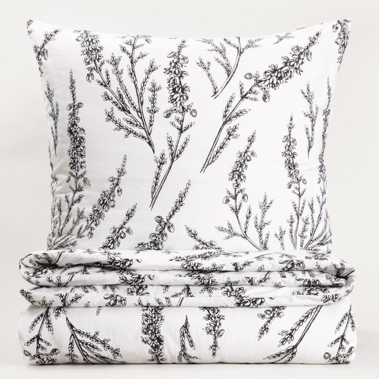 Lenjerie de pat King Size, Camilla, Homla, 3 piese, 200x220 cm, microfibra din poliester, alb/negru