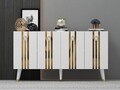 Consola, Olivia, Isil, 150x80x40 cm, PAL , Alb/Auriu